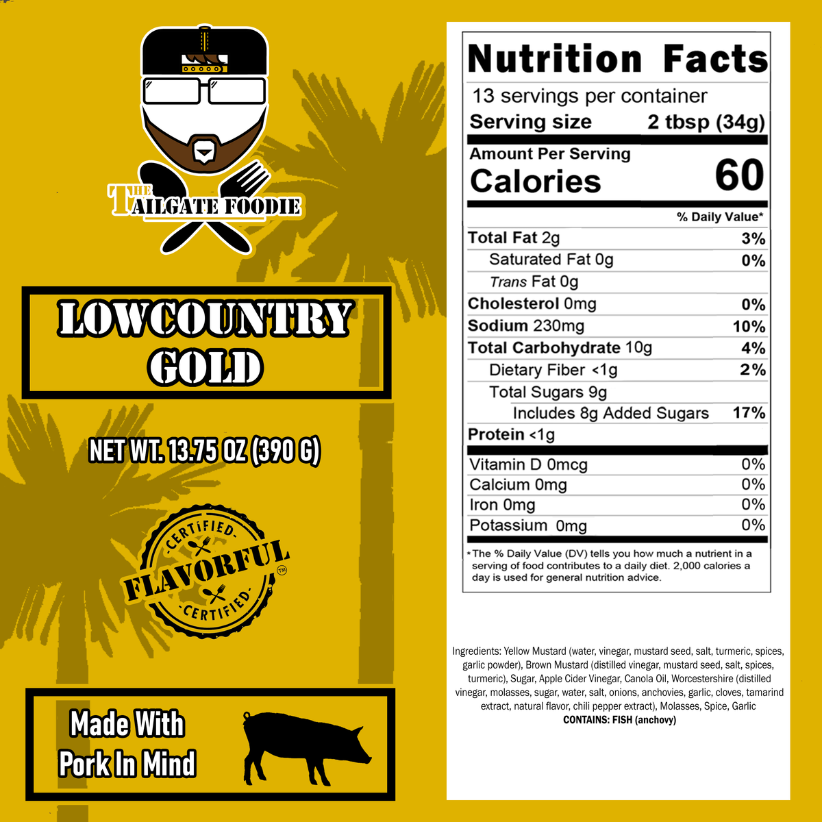 The Tailgate Foodie Lowcountry Gold | Carolina Mustard BBQ Sauce