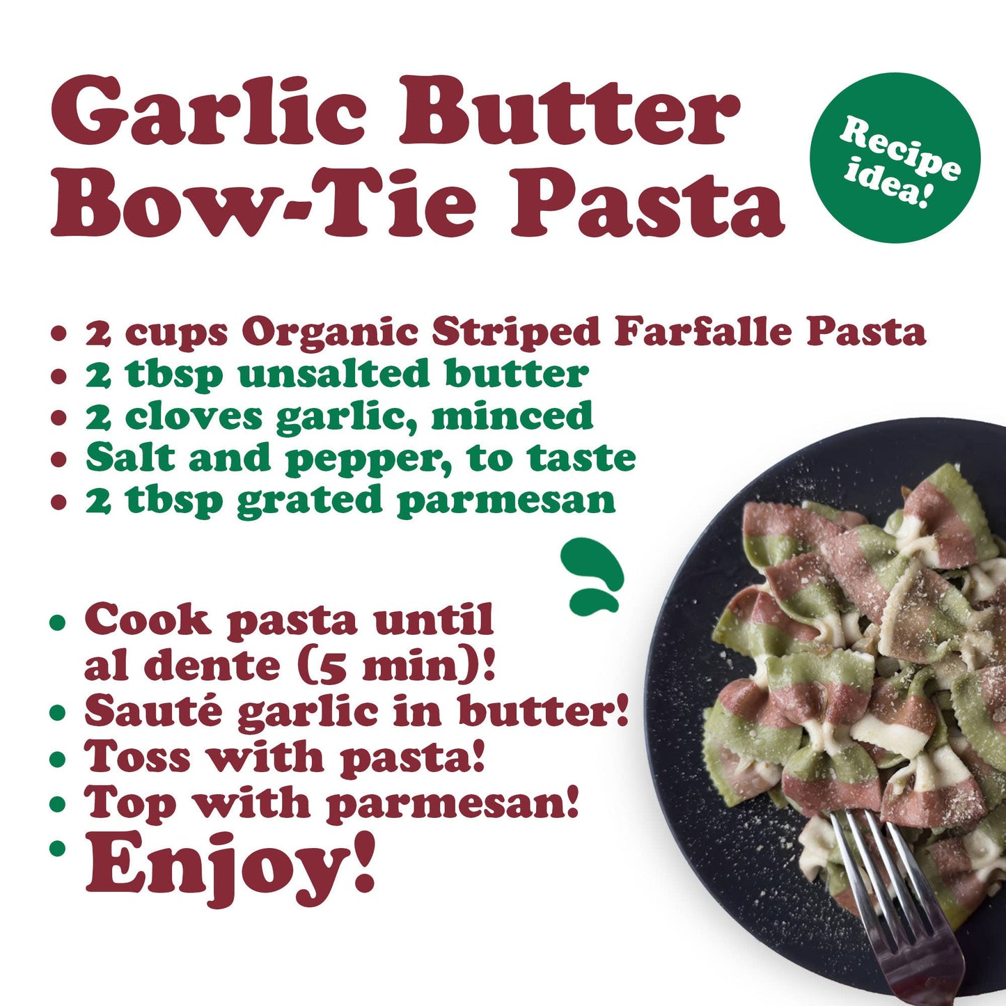Organic Striped Farfalle Pasta, 8.8 oz