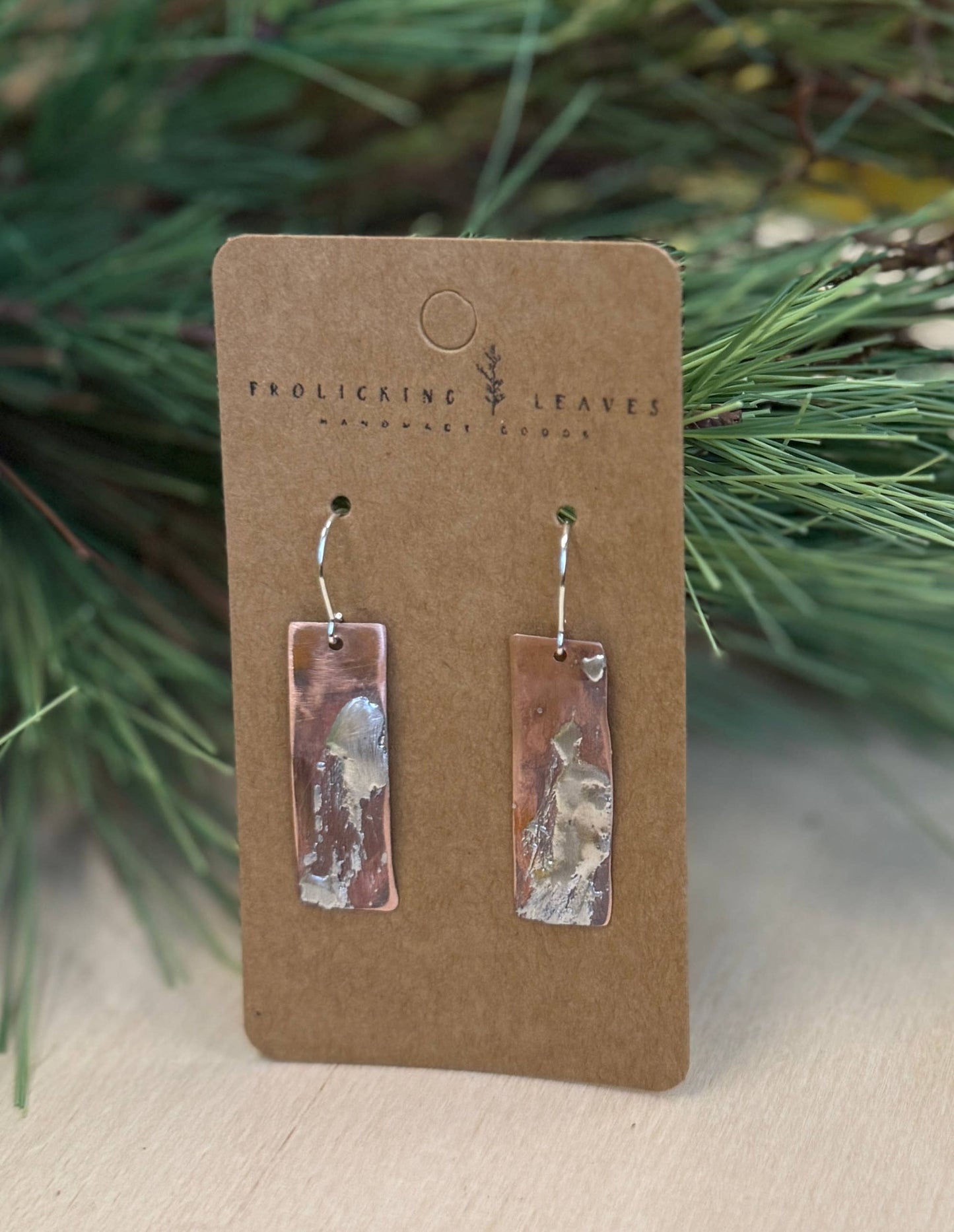 Copper Earrings with Splash