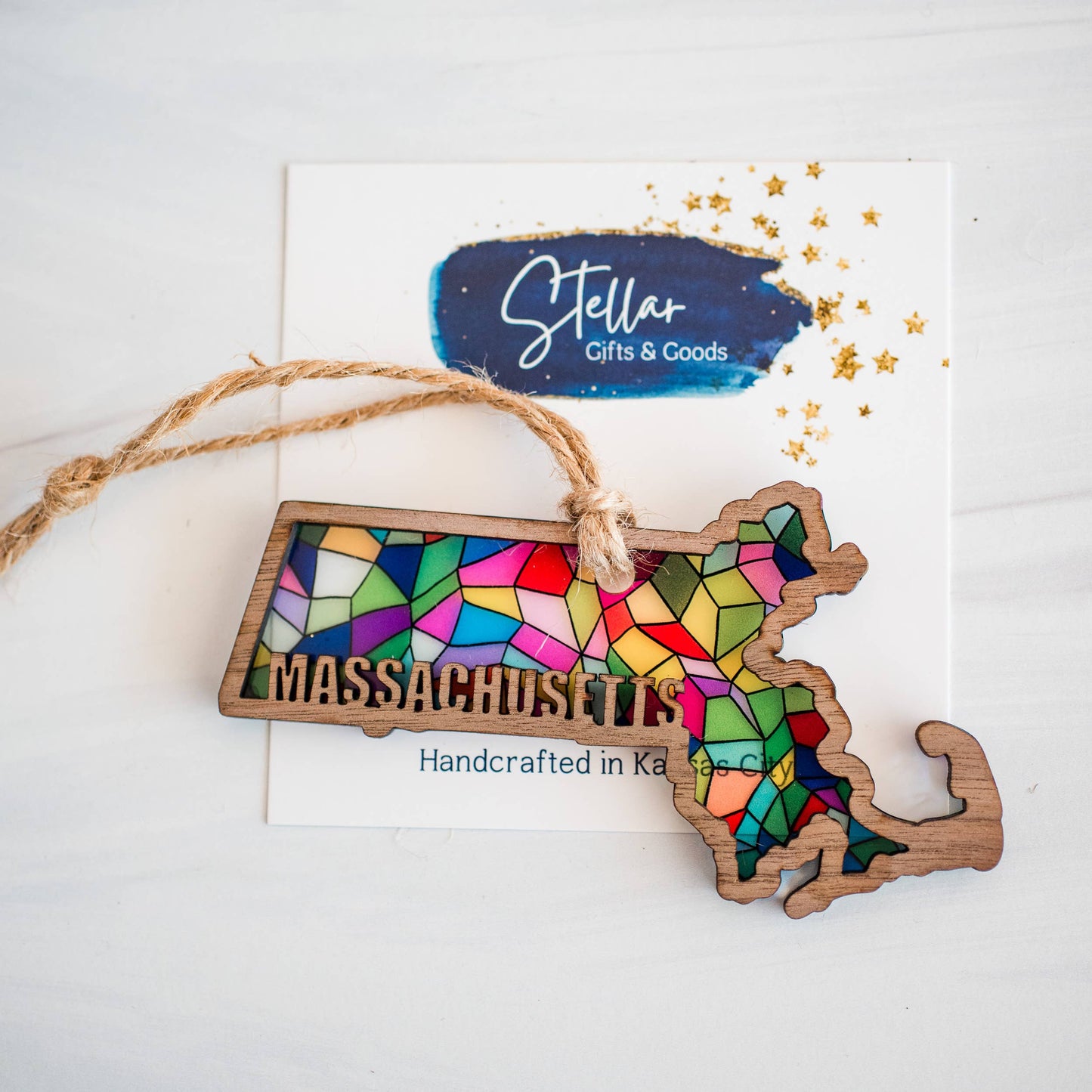 Ornaments - Stained Glass State Holiday- Local Christmas