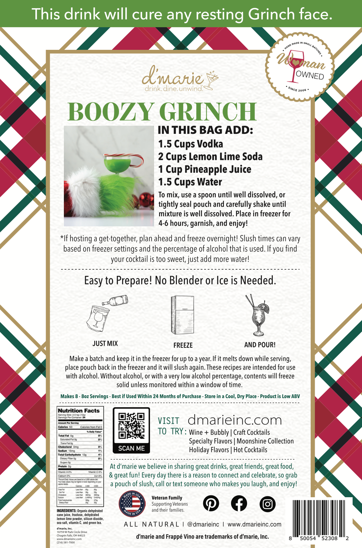 Boozy Grinch Slush Mix | Ready to Freeze