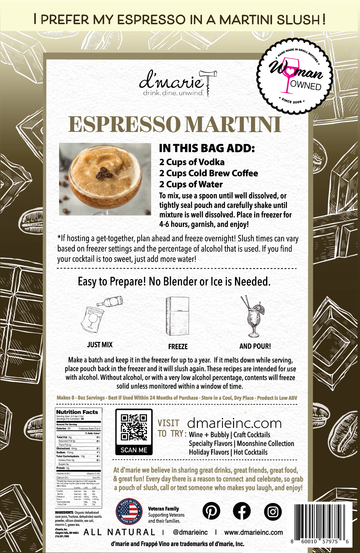 Espresso Martini Slush Mix | Ready to Freeze