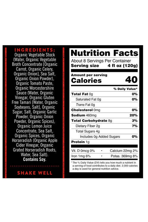 Organic Bloody Mary Mix- Drink Mixer, Cocktail Mixer