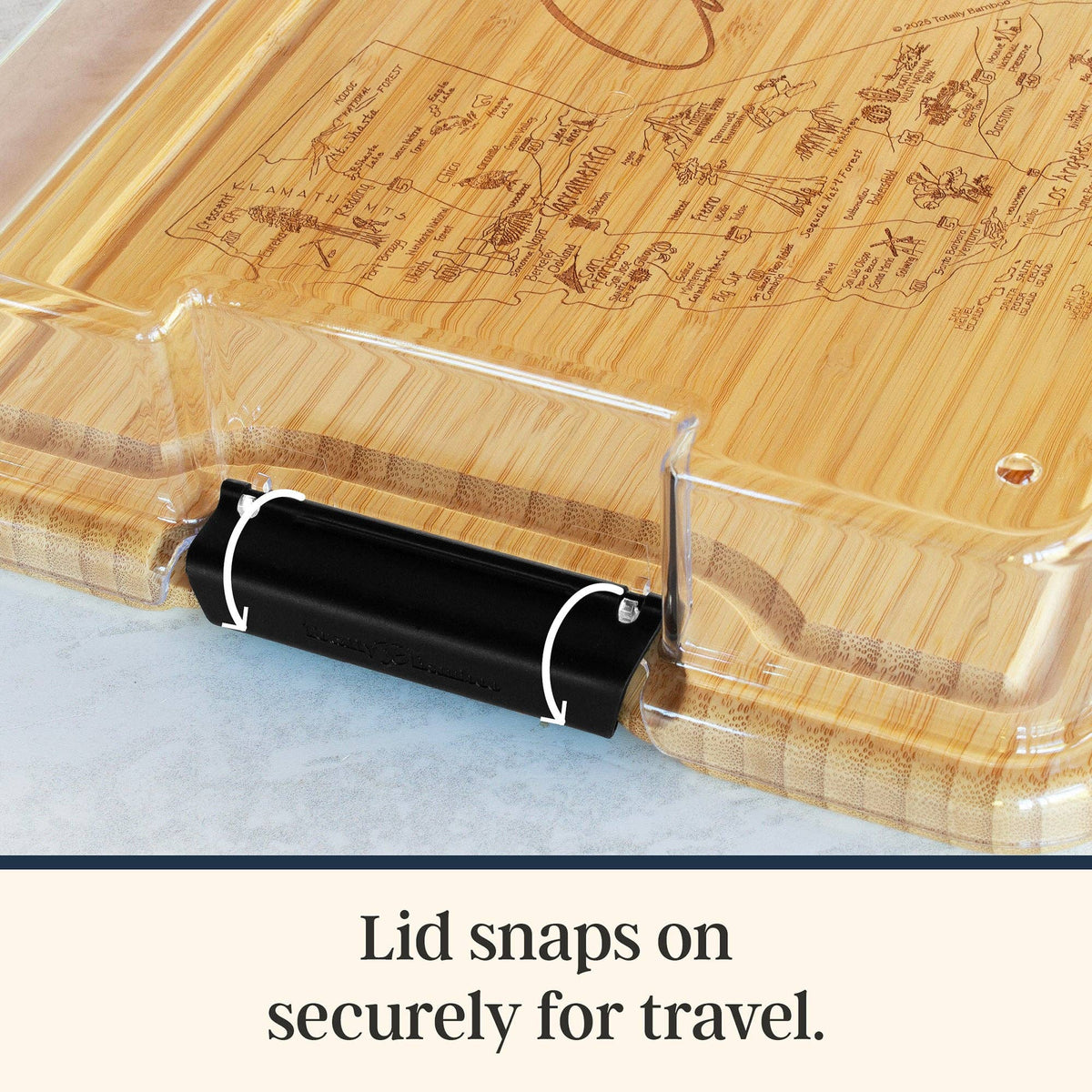 Wisconsin Charcuterie Board with Lid | Bamboo Serving Board | Wisconsin Gift Idea