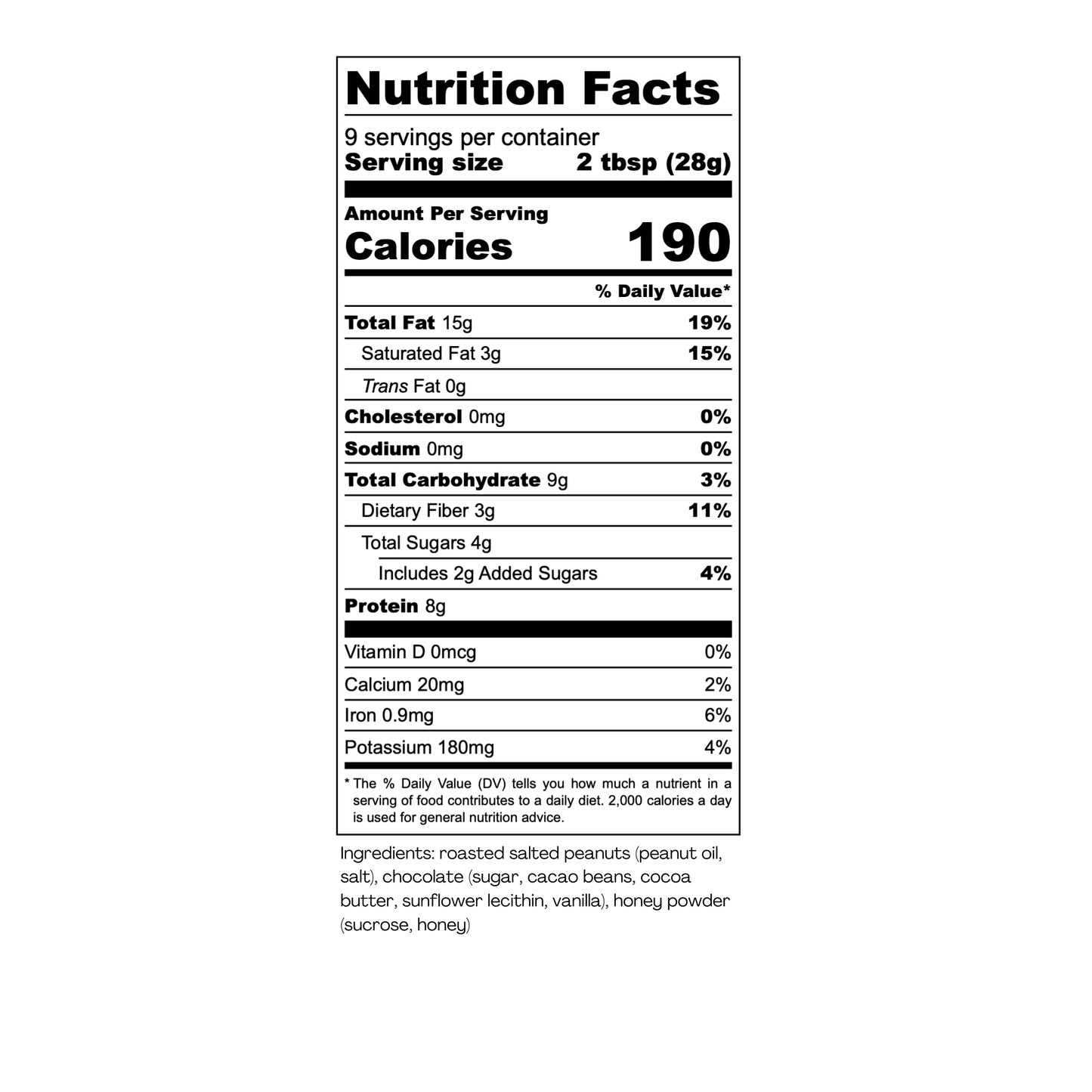 Dark Chocolate Peanut Butter – 9oz Jar