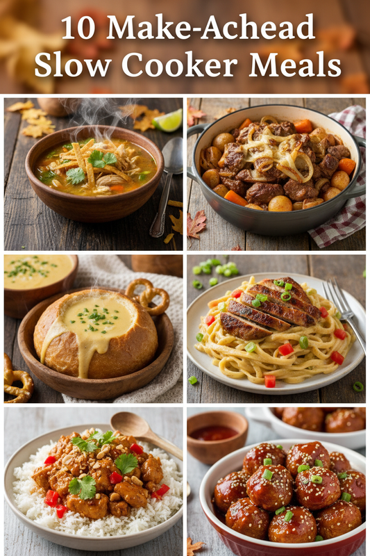 10 Slow Cooker Meals for Busy Weeknights - Wisconsin 26 Mercantile recipe collage