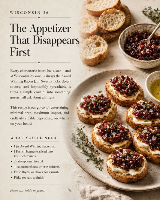 Bacon Jam Crostini & Charcuterie Bites