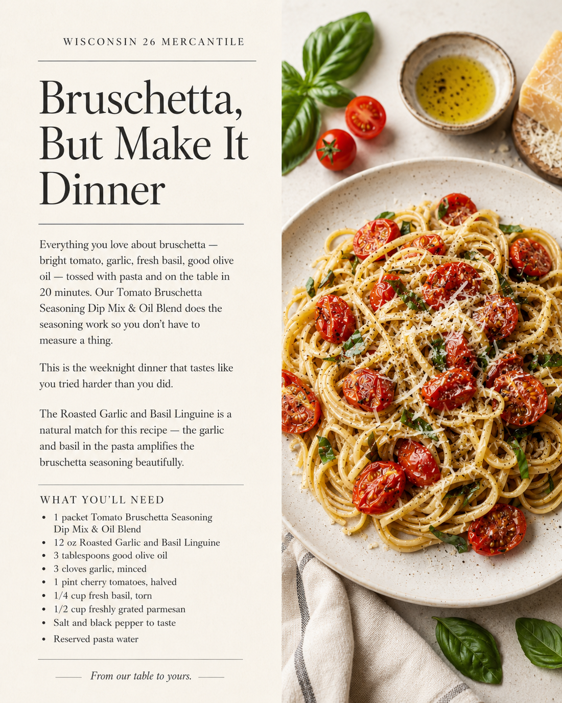 Wisconsin 26 Bruschetta Pasta