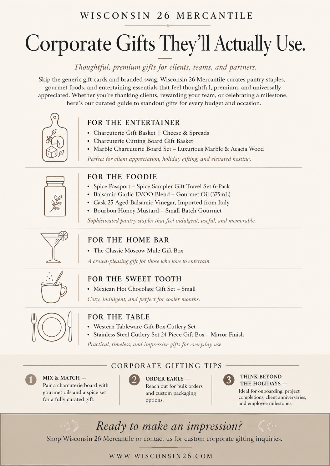 The Wisconsin 26 Corporate Gift Guide: Gourmet Gifts That Impress