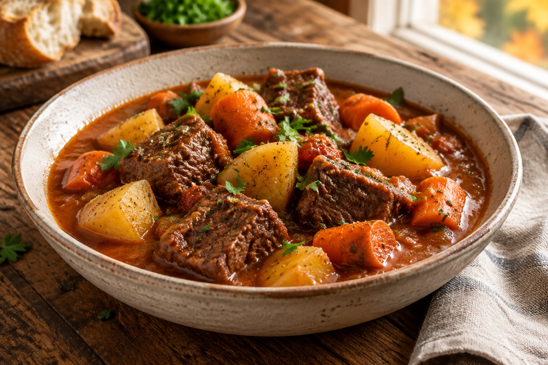 Bloody Mary Beef Stew with V8 & Marjoram