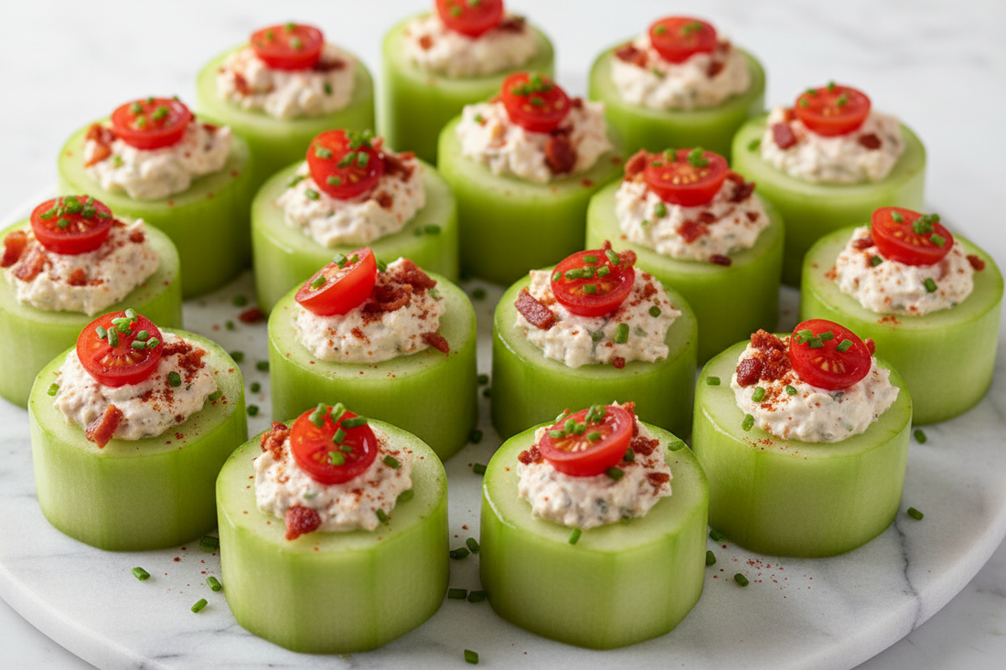 BLT Dip Stuffed Cucumber Rounds