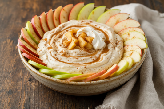 Cinnamon Apple Spice Cheesecake Dip with Fresh Apple Slices