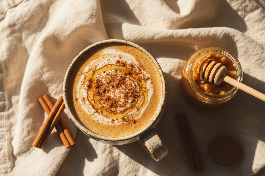Cinnamon Honey Mushroom Coffee Latte