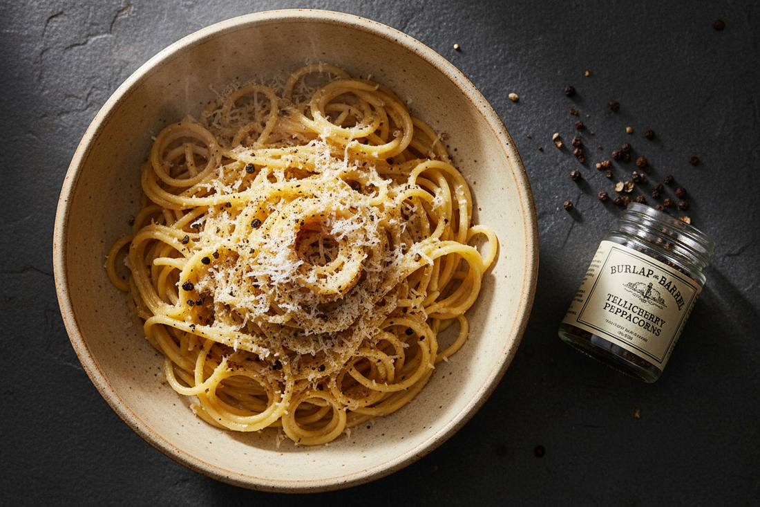 Classic Cacio e Pepe Pasta with Burlap & Barrel's Single Origin Spice Blend