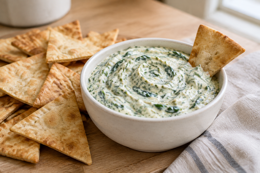 Boursin Spinach Dip with Pita Chips