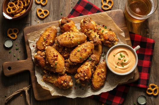 Crispy Gameday Wings with Roasted Garlic & Red Pepper Shake & Bake Seasoning