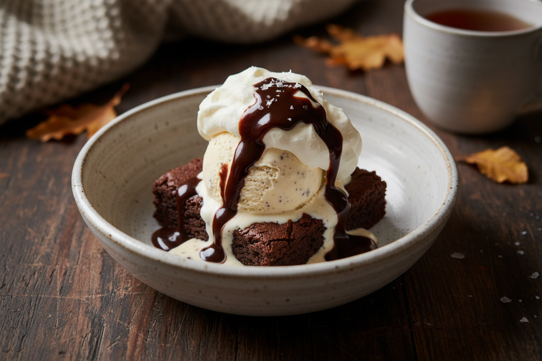 Gluten-Free Brownie Sundae with Coop's Hot Fudge