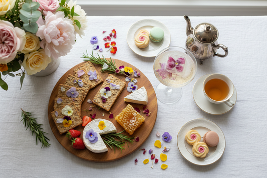 The Garden Party Fizz — An Afternoon Tea Cocktail with Floral Cocktail Cubes & Flouwer Crackers