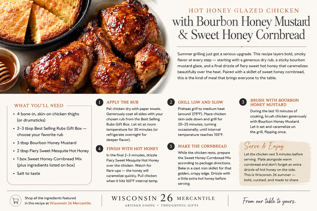 Hot Honey BBQ Chicken with Sweet Honey Cornbread