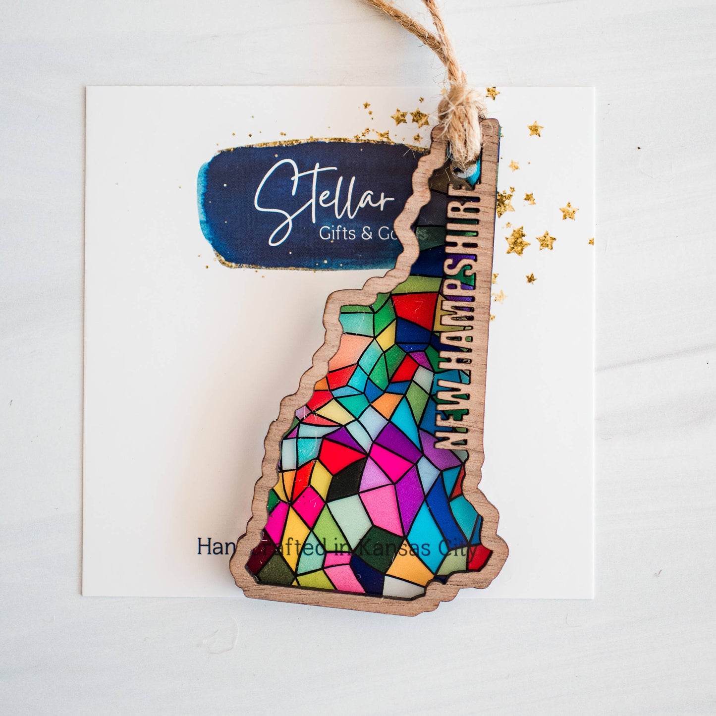 Ornaments - Stained Glass State Holiday- Local Christmas
