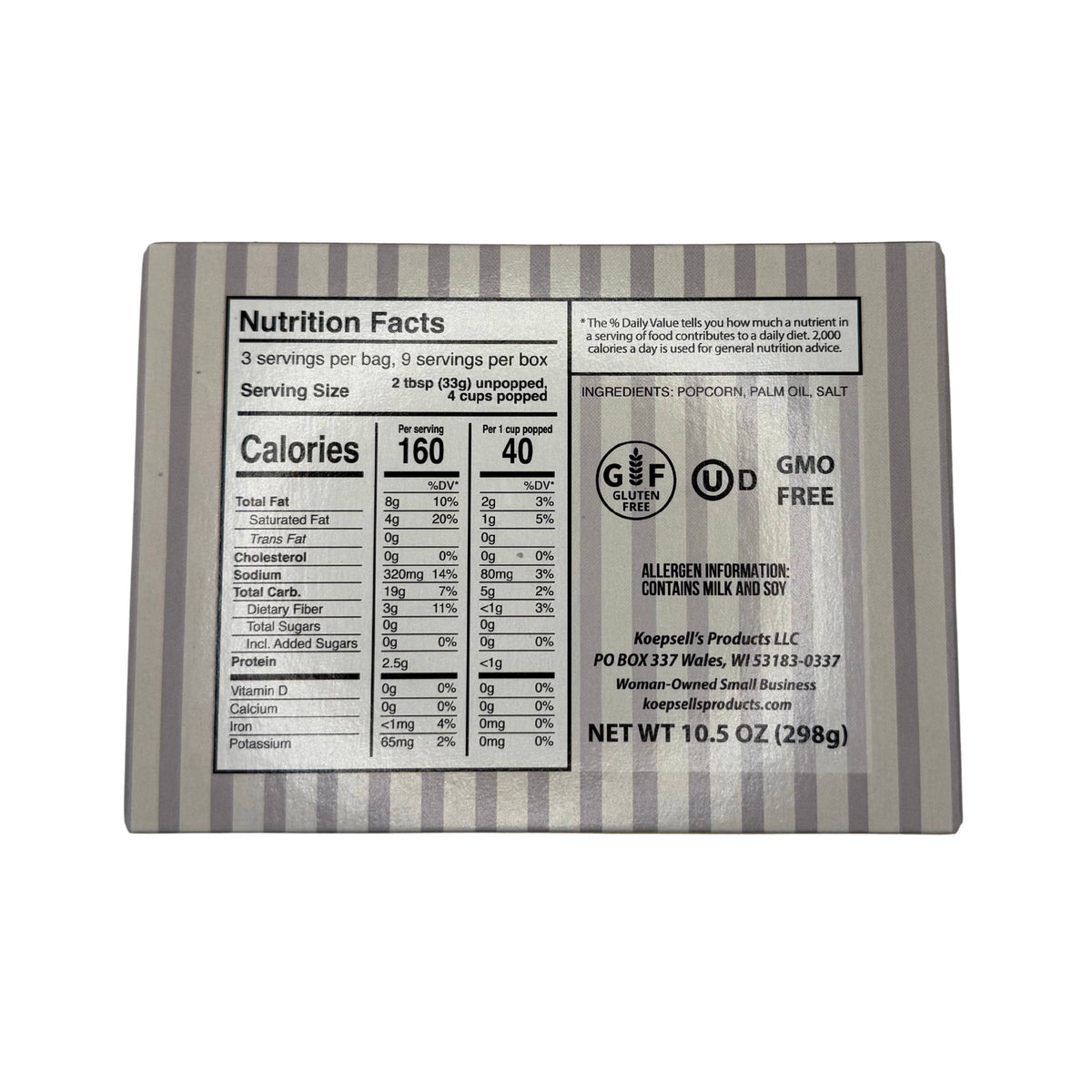Koepsell's Natural Flavor Microwave Popcorn