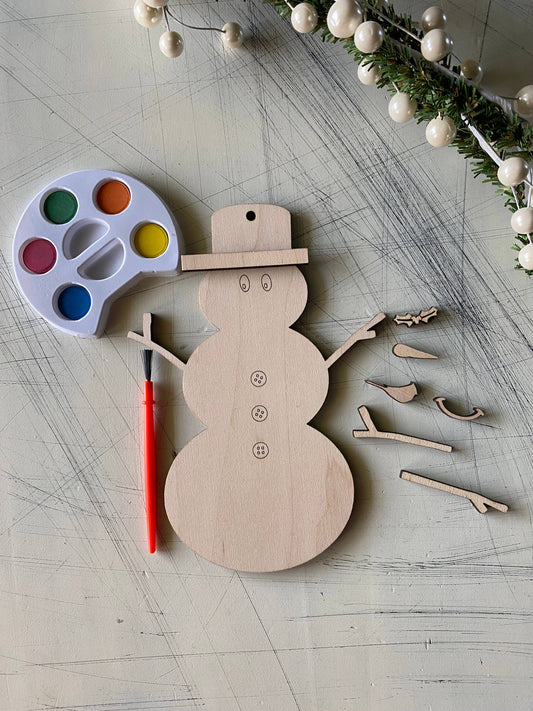 Build Your Own Snowman Ornament Paint Kit