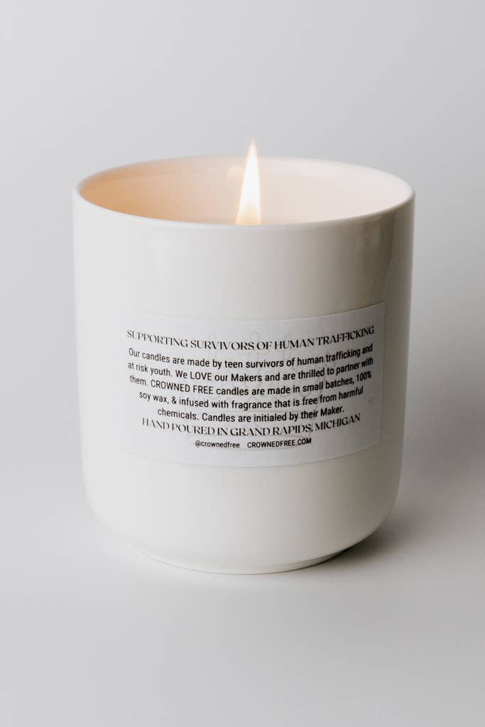 Walk With Me Candle, 10 oz White - Made By Survivors