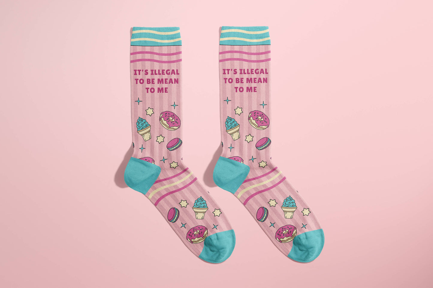 Its Illegal To Be Mean To Me Socks (funny, stocking stuffer