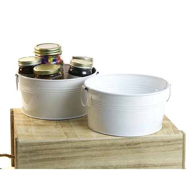 8 inch Round Tin Tub in multiple finishes