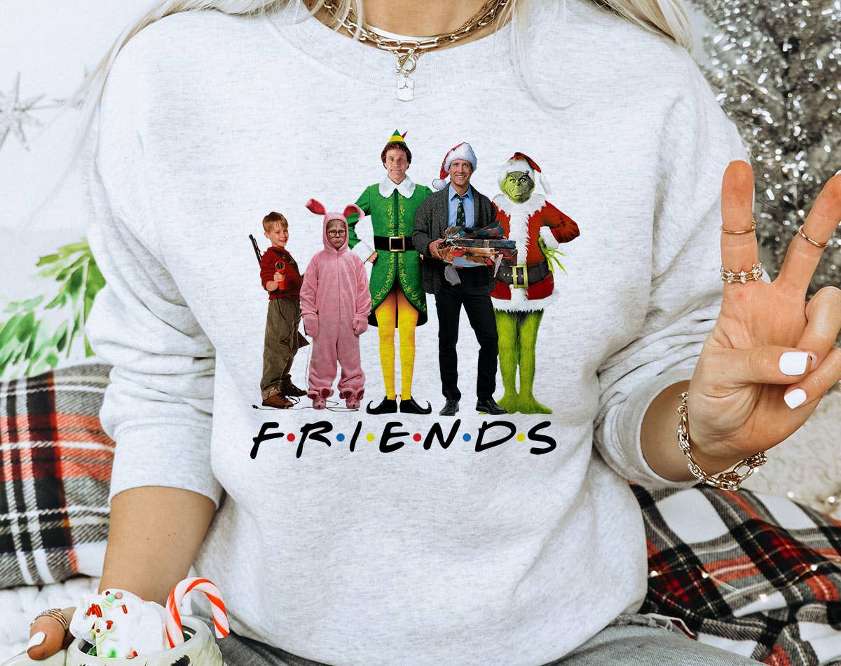 Christmas Movie Friends Unisex Sweatshirt | Ash