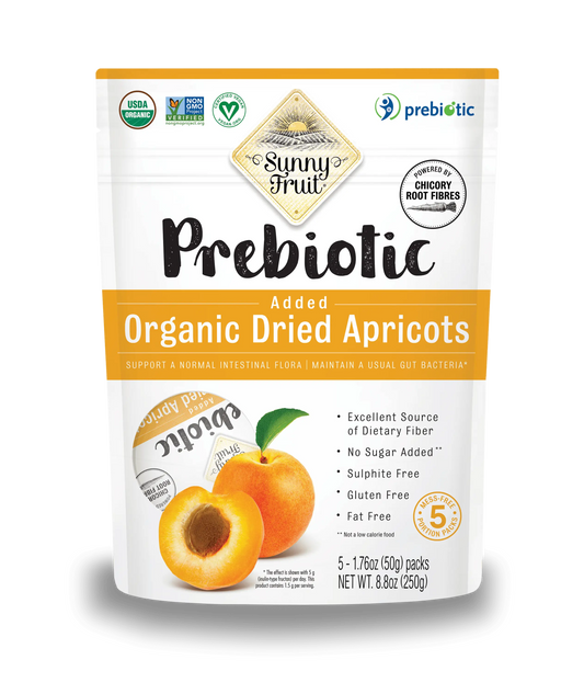 Organic Dried Apricots Added Prebiotics - No Sugar Added