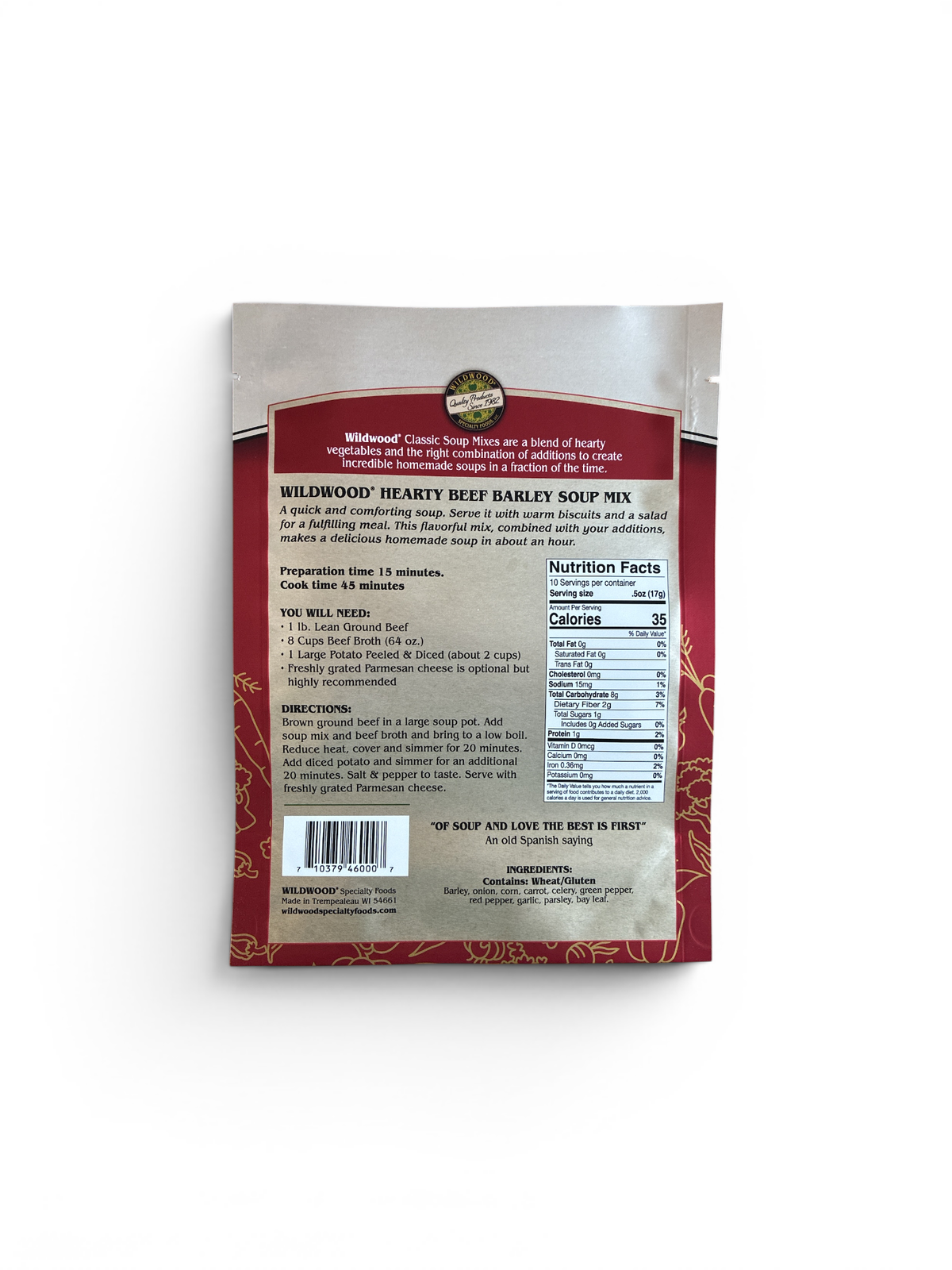Classic Beef Barley Soup Mix 6 oz. Family Size