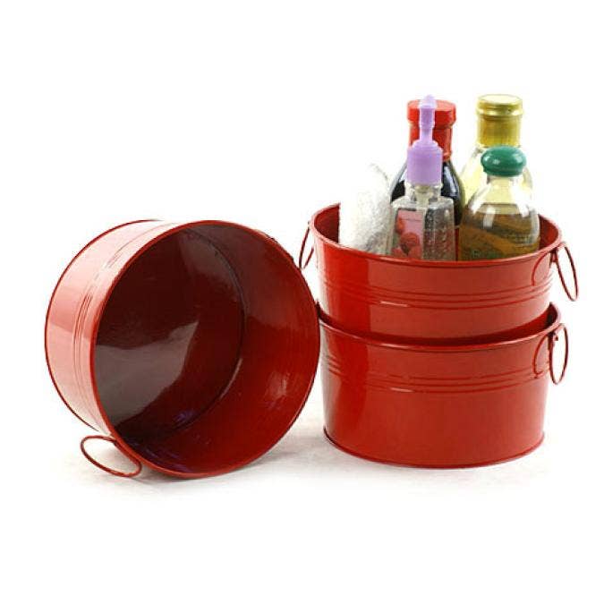 8 inch Round Tin Tub in multiple finishes