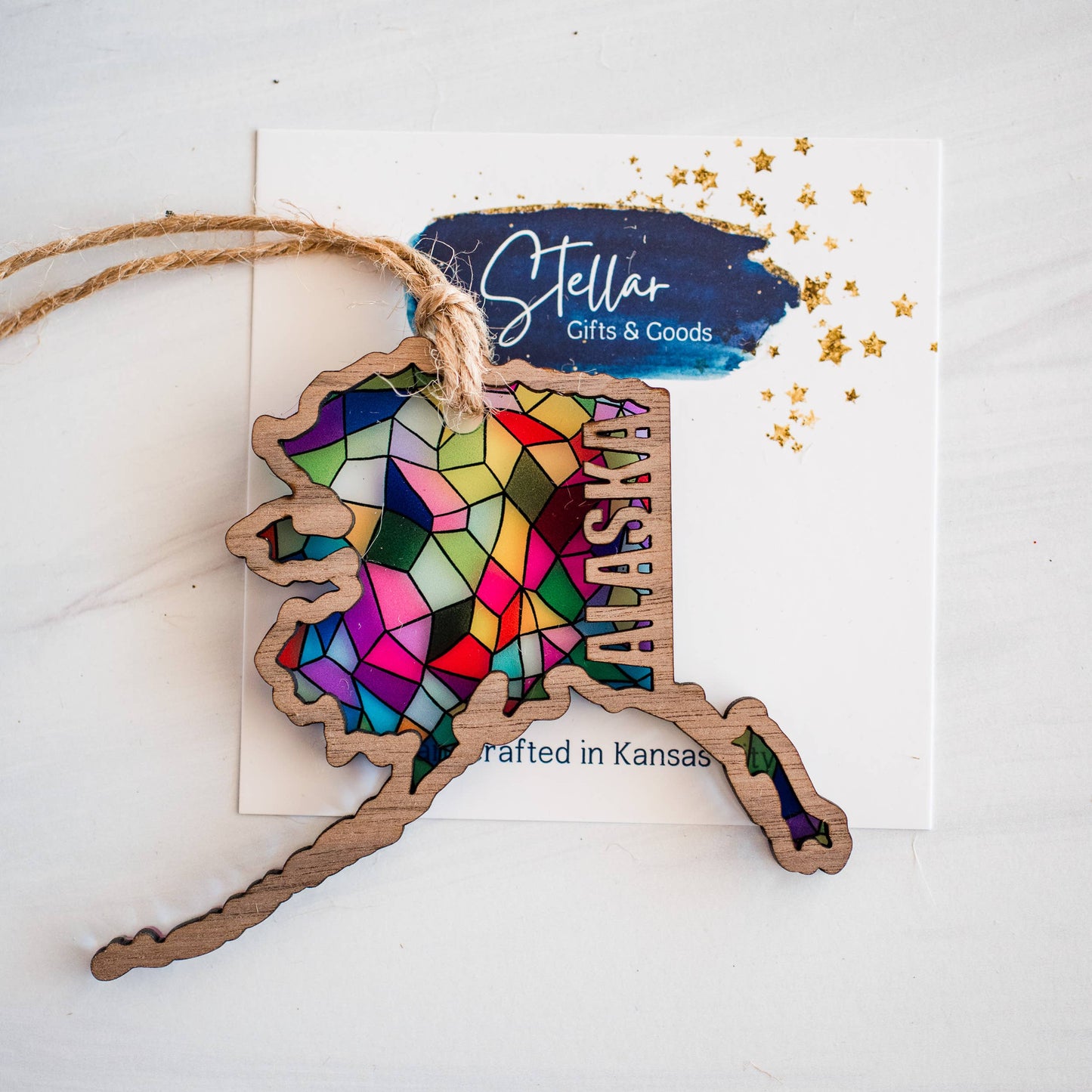 Ornaments - Stained Glass State Holiday- Local Christmas