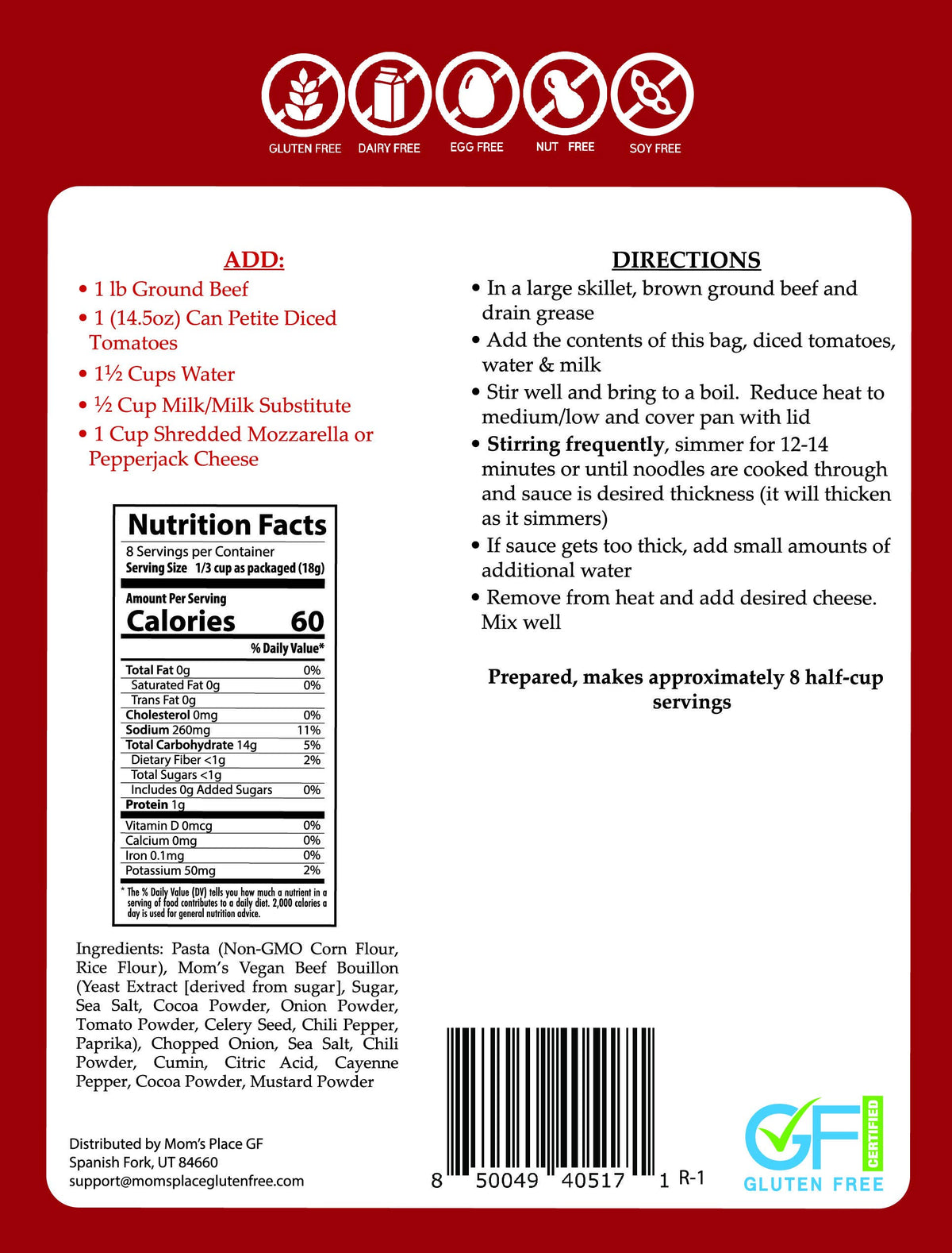 Gluten-Free Chili Macaroni Skillet Meal