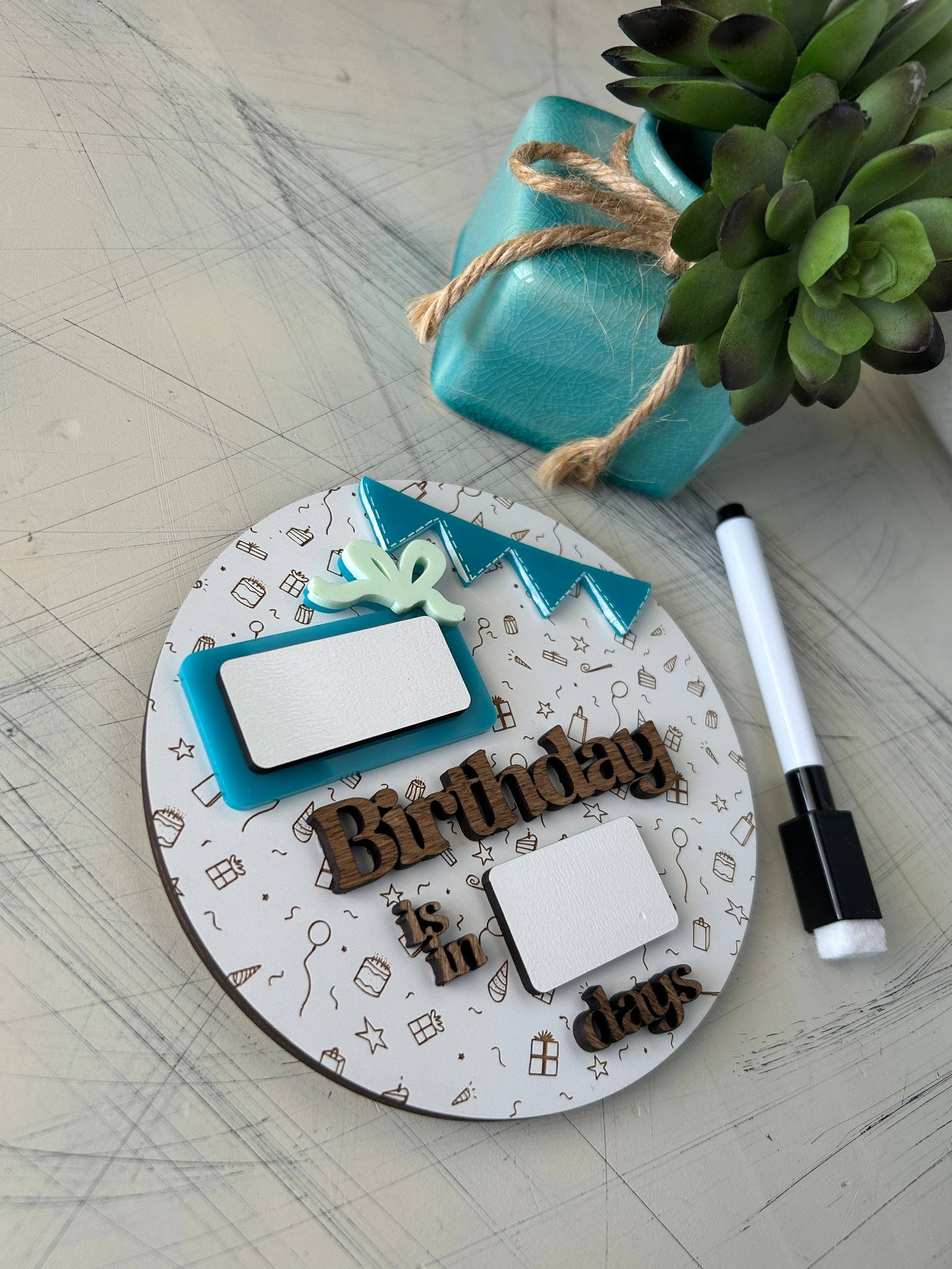 Dry Erase Birthday Countdown Sign
