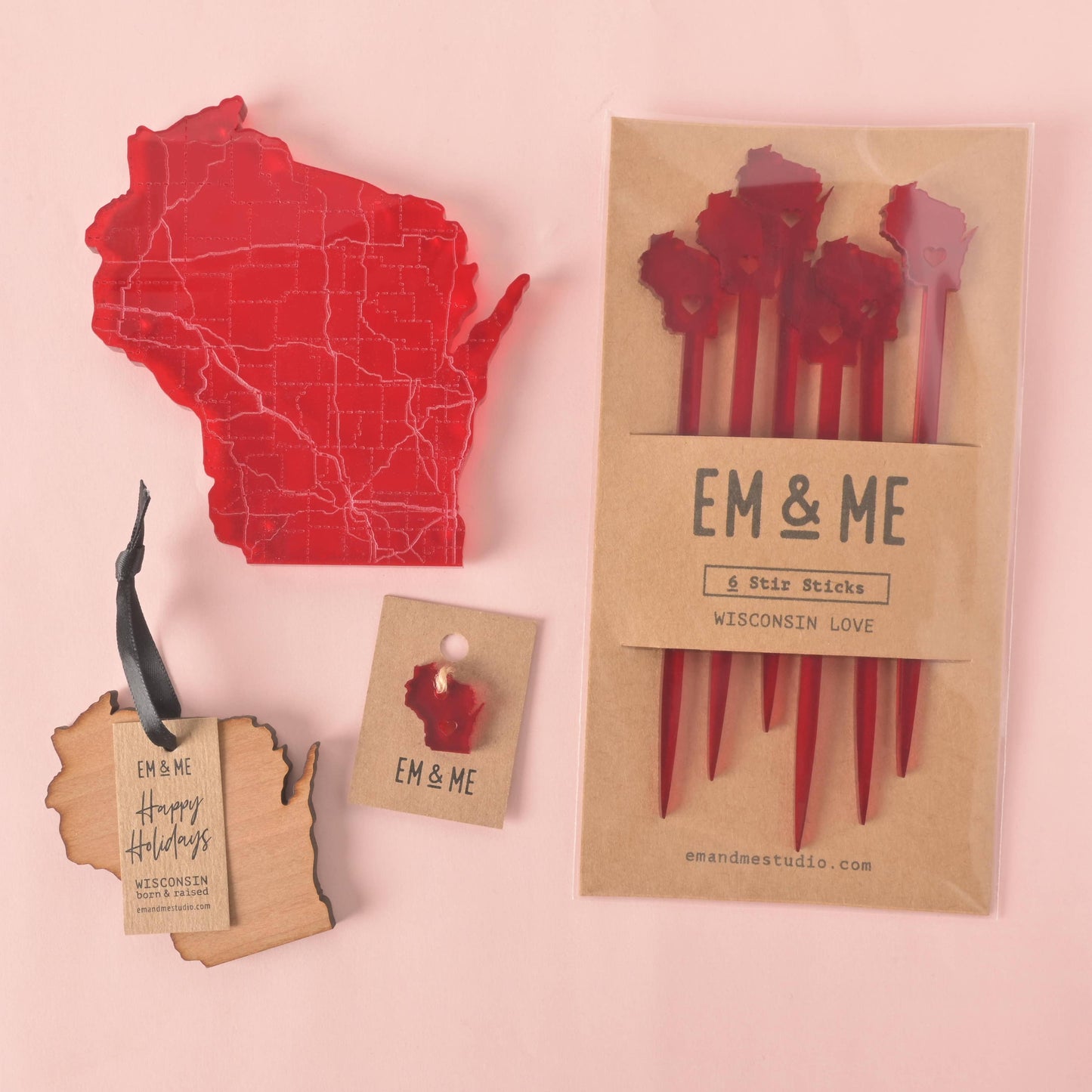 Wisconsin Love Stir Sticks, Swizzle Sticks