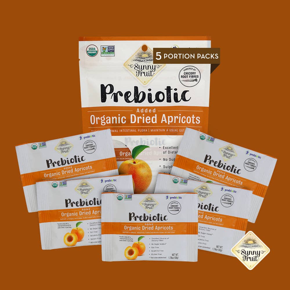 Organic Dried Apricots Added Prebiotics - No Sugar Added