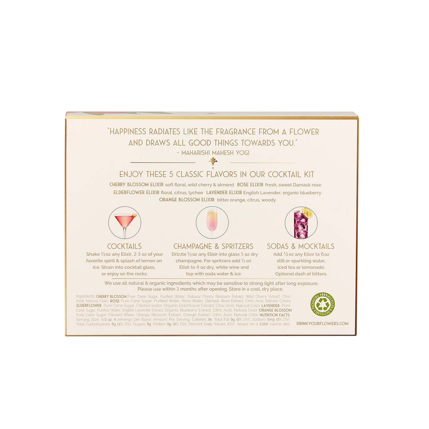 The Classics Flower Cocktail Kit. 5-Pack Flower Syrups.