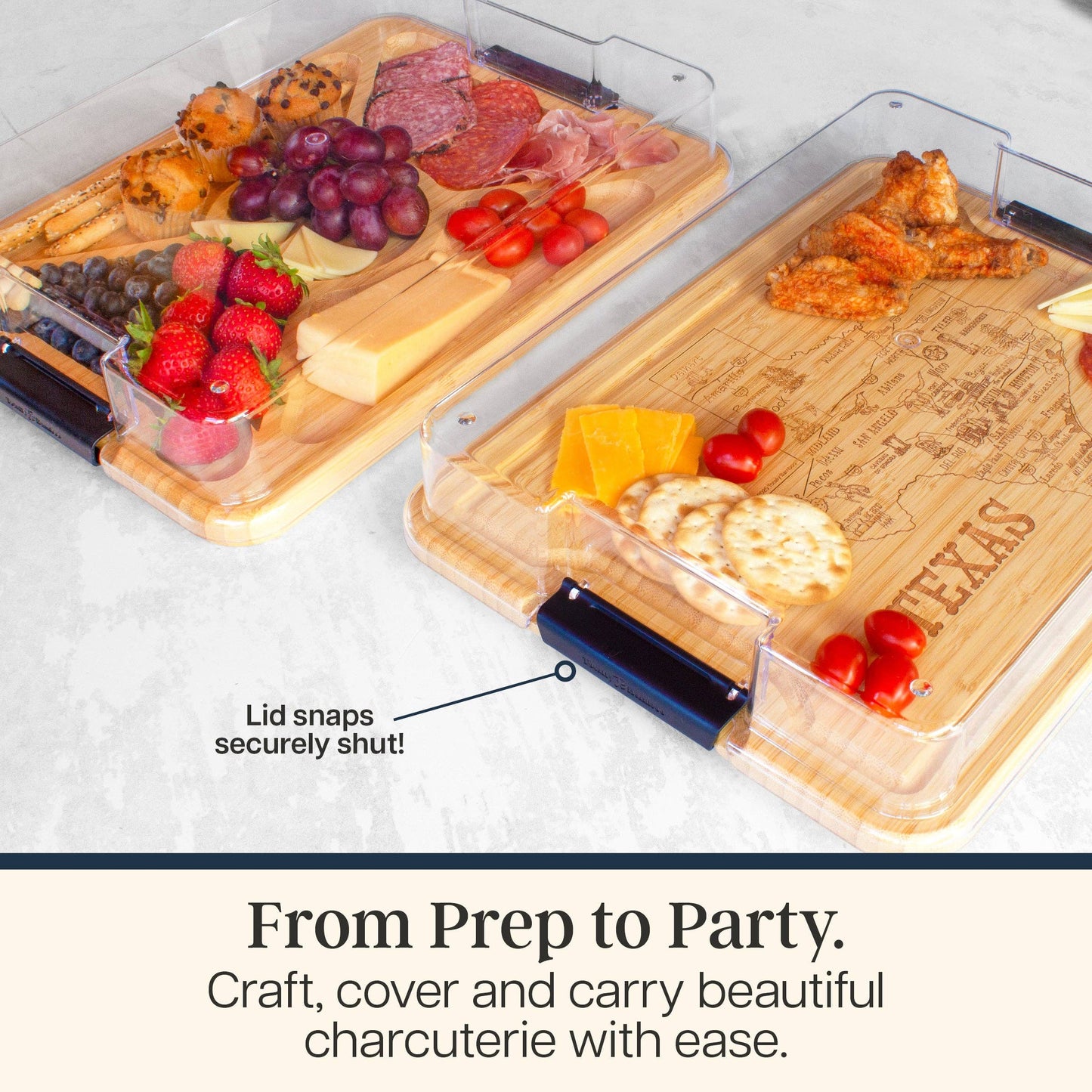 Flip, Serve & Store™ State Charcuterie Board with Lid