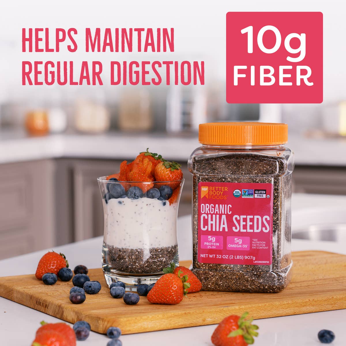 BetterBody Foods Organic Chia Seeds 2 lbs, 32 Oz