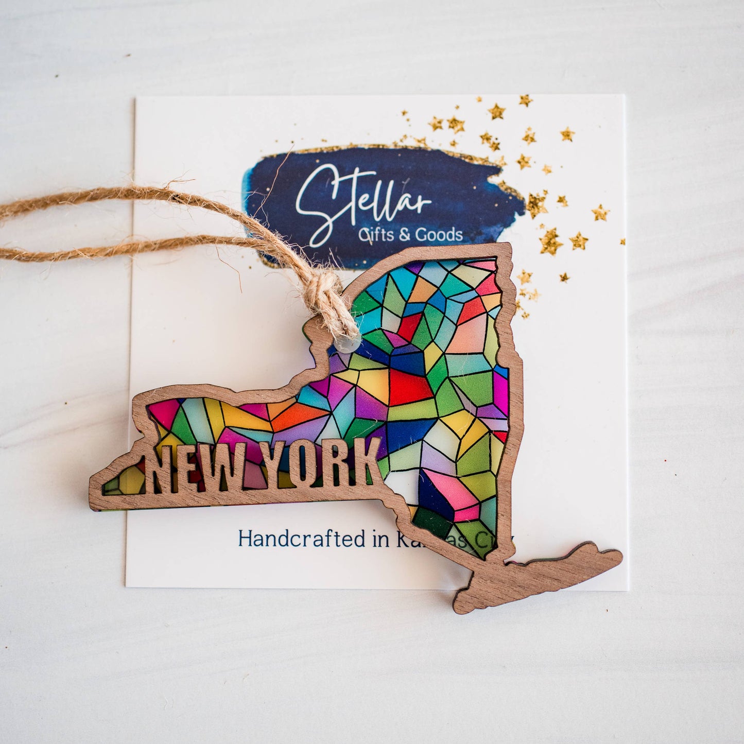 Ornaments - Stained Glass State Holiday- Local Christmas