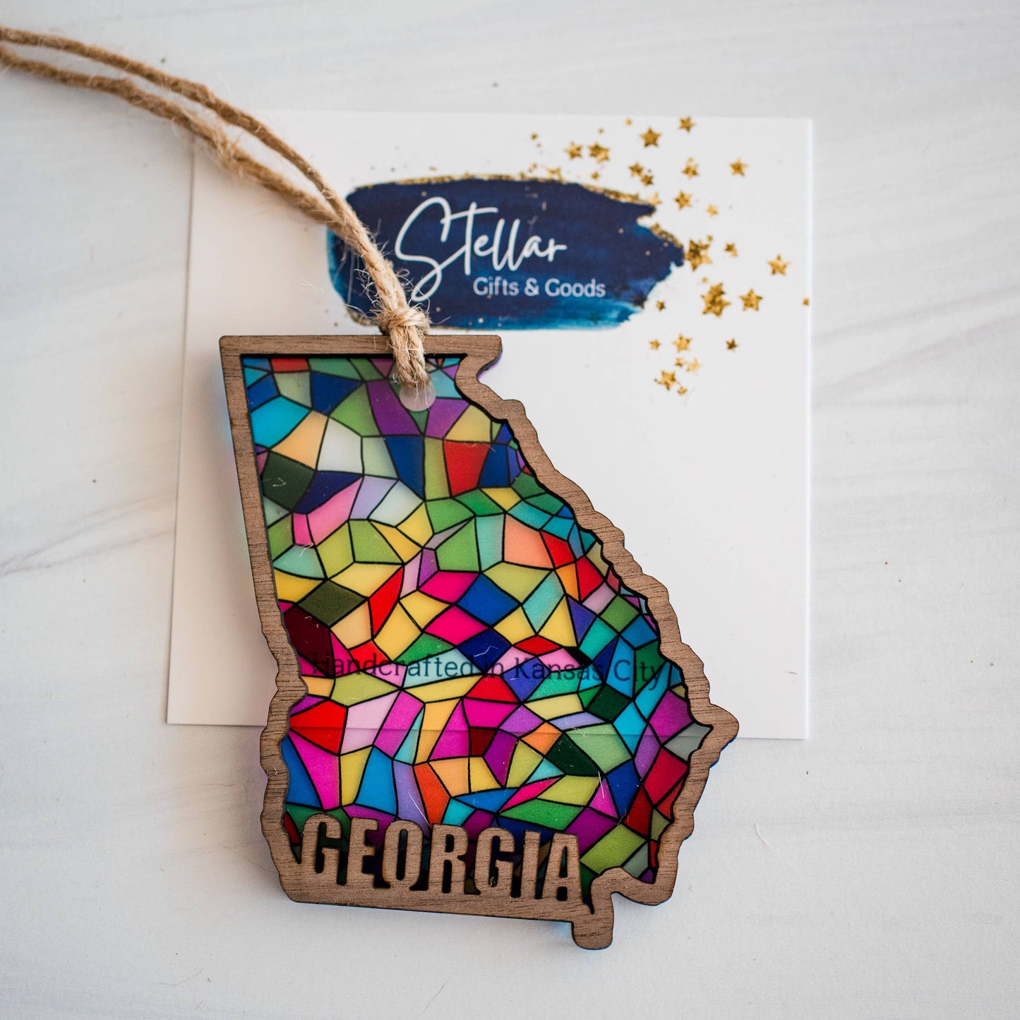 Ornaments - Stained Glass State Holiday- Local Christmas
