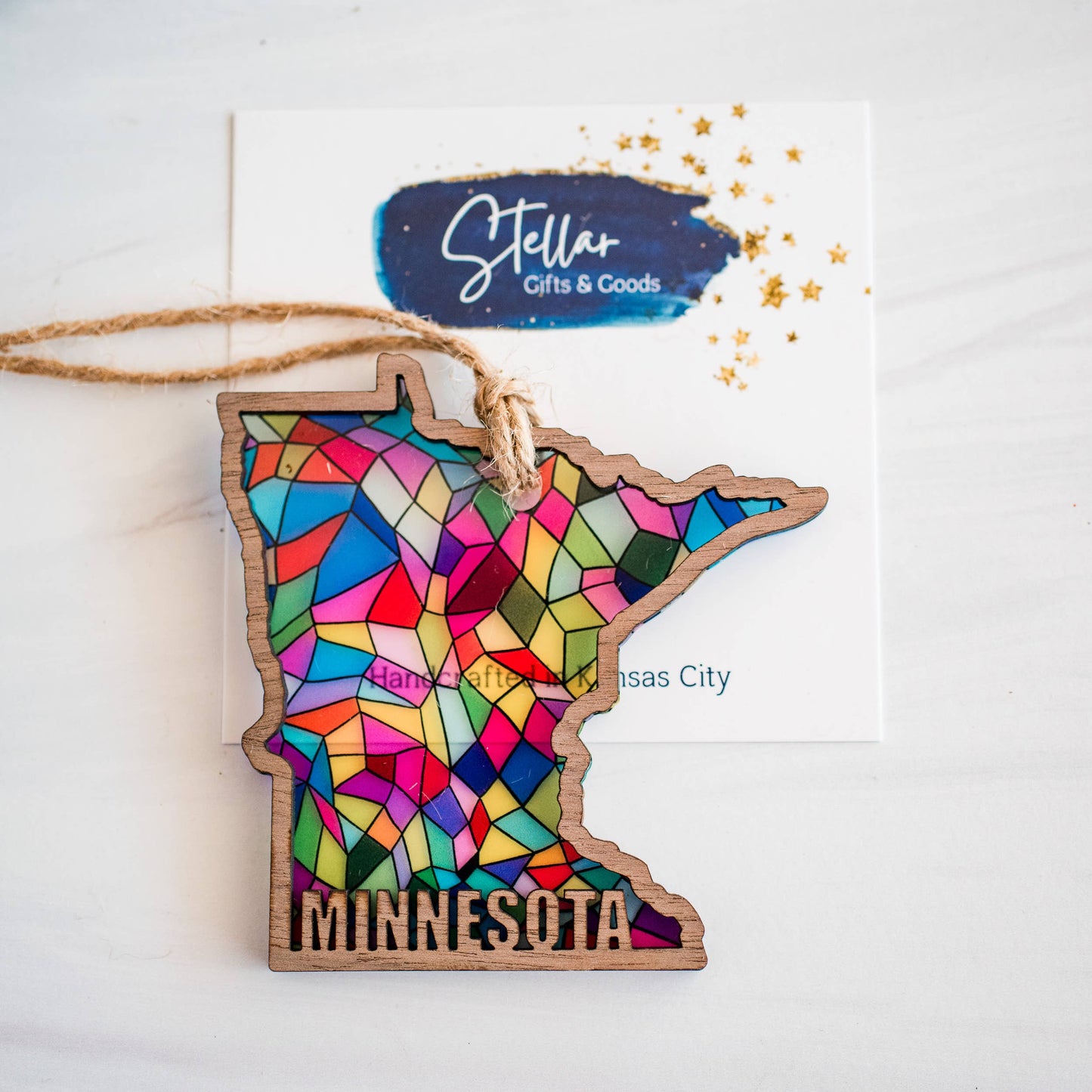 Ornaments - Stained Glass State Holiday- Local Christmas