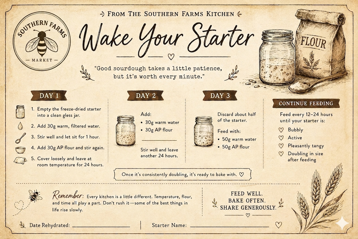 Freeze-Dried Heirloom Organic Sourdough Starter