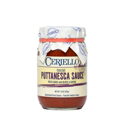 Ceriello Homemade Puttanesca Sauce | Tomato, Olive & Caper, 15 oz