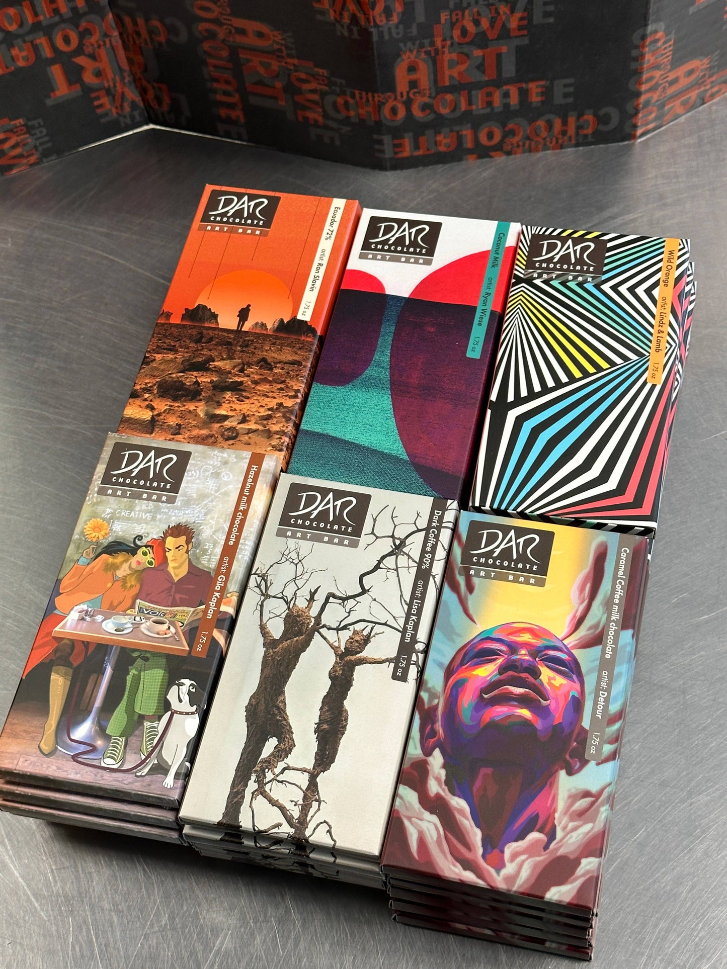 Art Bars! Dark Coffee 90% Chocolate Bar Organic Vegan