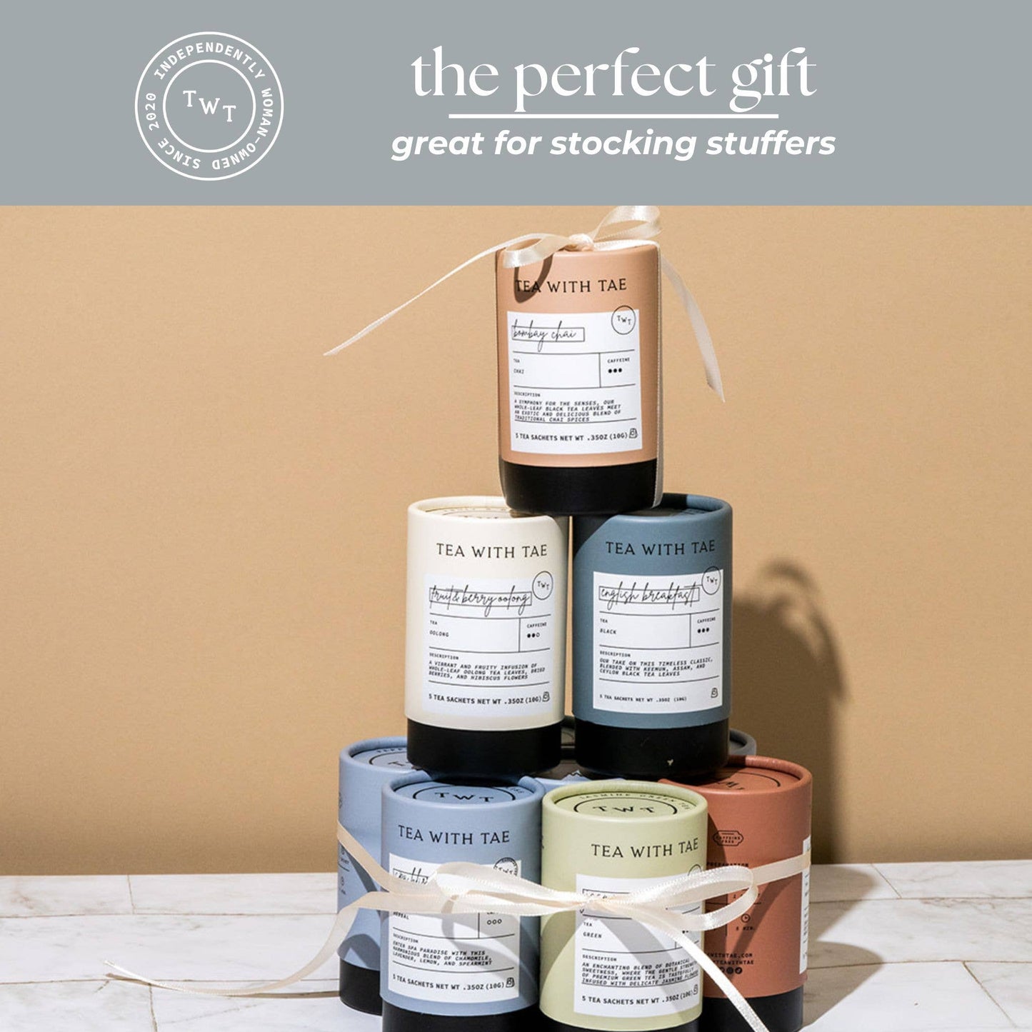 Peppermint Herbal Mini Tea Tube Gift (5 tea bags)