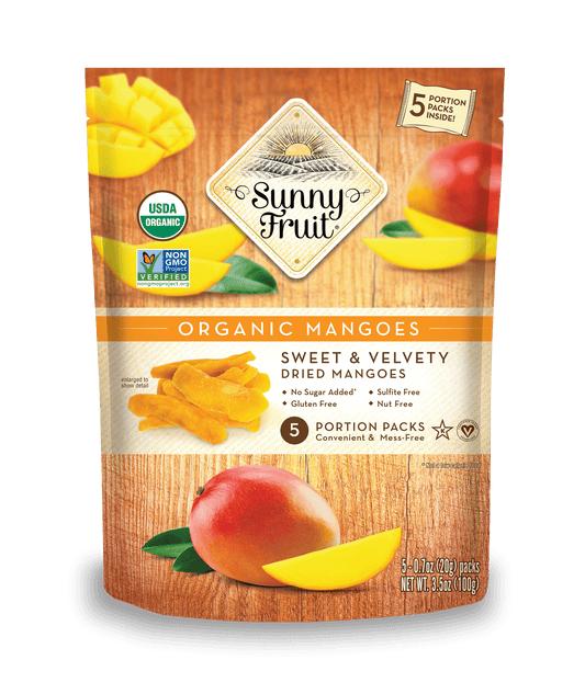 Organic Dried Mangoes - No Added Sugar School Fruit Snack
