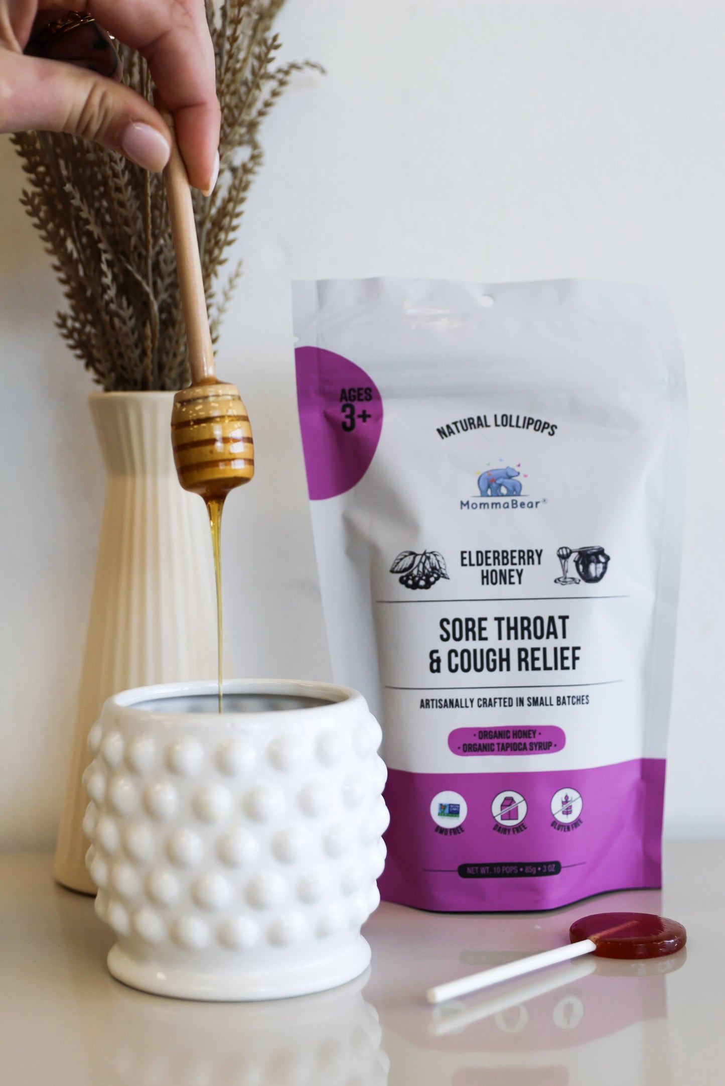Organic Elderberry Honey Cough Lollipops/Lozenge (10ct)